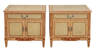 Baker Louis XVI Style Painted Bedside Cabinets, Pair (9742202405171)