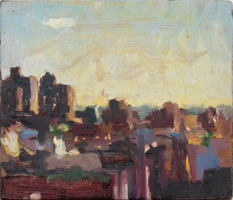Robert O'Meara Miniature Cityscape Oil on Board
