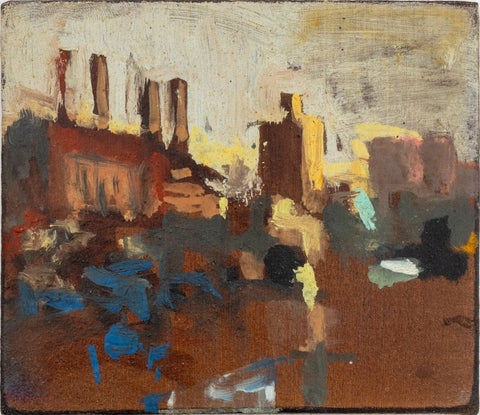 Robert O'Meara Miniature Cityscape Oil on Board