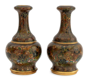Chinese Cloisonne Garlic Head Vases, Pair (9883984986419)