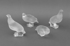 Lalique Crystal "Perdix" Sculptures, 4