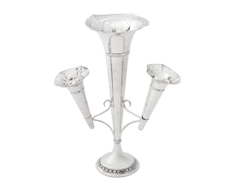 S.J. Levi & Co. Silver Plate Four Trumpet Epergne