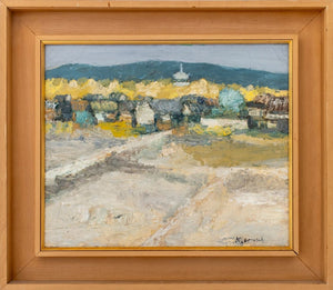 K. Emura City Landscape Oil on Canvas, 1970 (9806677016883)