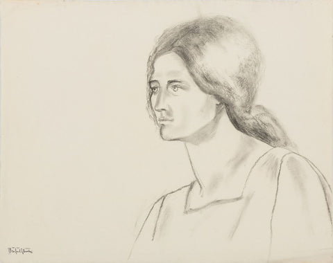 Manfred Schwartz Portrait of a Woman Charcoal