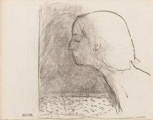 Manfred Schwartz Portrait of a Woman Charcoal (9759914164531)