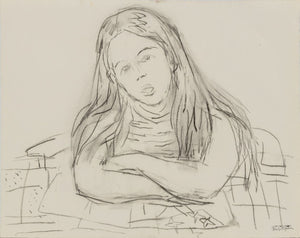 Manfred Schwartz Portrait of a Woman Charcoal (9772757156147)