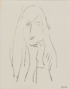 Manfred Schwartz Portrait of a Woman Charcoal (9772767412531)