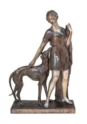 Ignacio Gallo "Woman and Greyhound" Bronze (9775734260019)