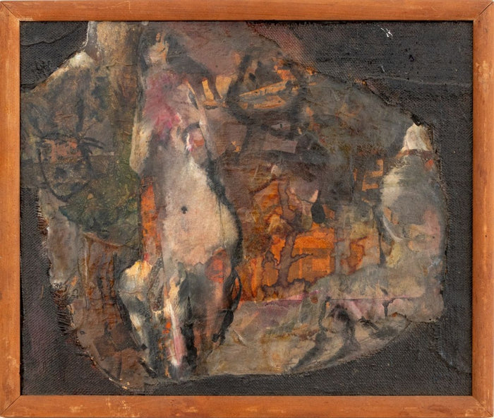 Elfi Schuselka Abstract Figural Mix Media Collage