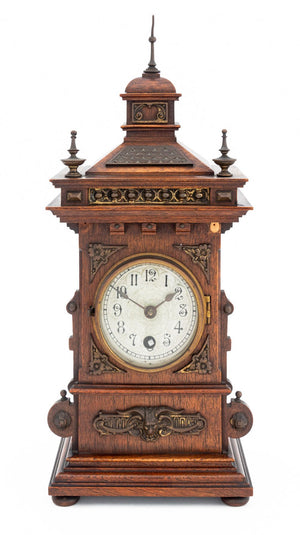 Black Forest Lenzkirch Oak Wood Mantle Clock (9887676301619)