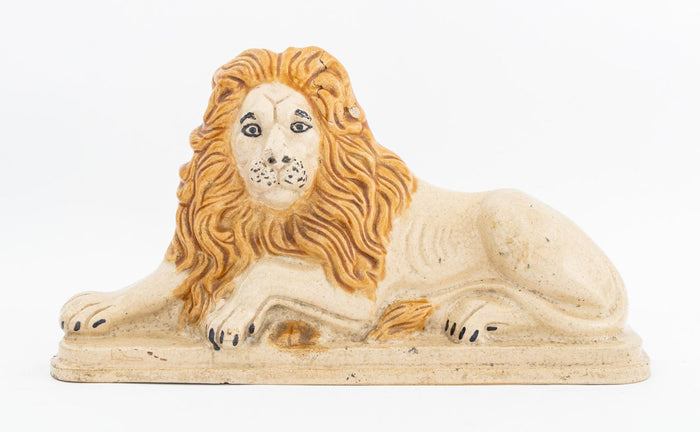 English Salt Glazed Stoneware Recumbent Lion