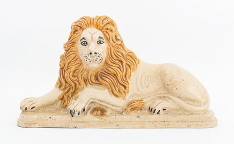 English Salt Glazed Stoneware Recumbent Lion