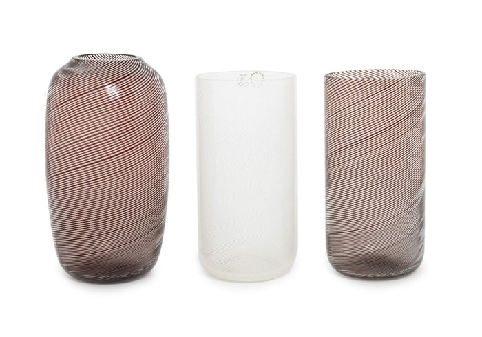 Venini Murano Latticino Glass Vases, 3