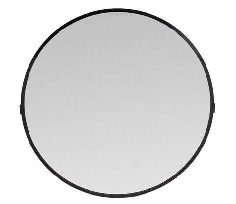 Art Deco Style Black Circular Mirror