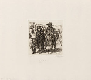 John Sloan "Sante Fe Family" Etching, 1937 (9883774452019)