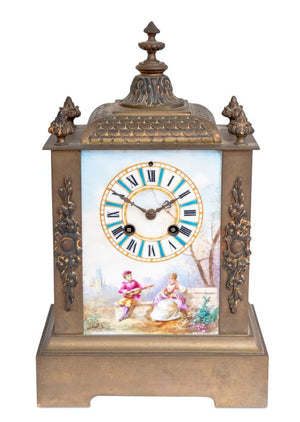 French Gilt Metal and Sevres Attr. Porcelain Clock (9790404624691)