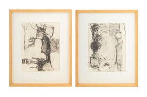 Robert O'Meara Abstract Composition Charcoals, 2