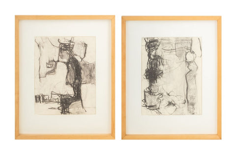 Robert O'Meara Abstract Composition Charcoals, 2