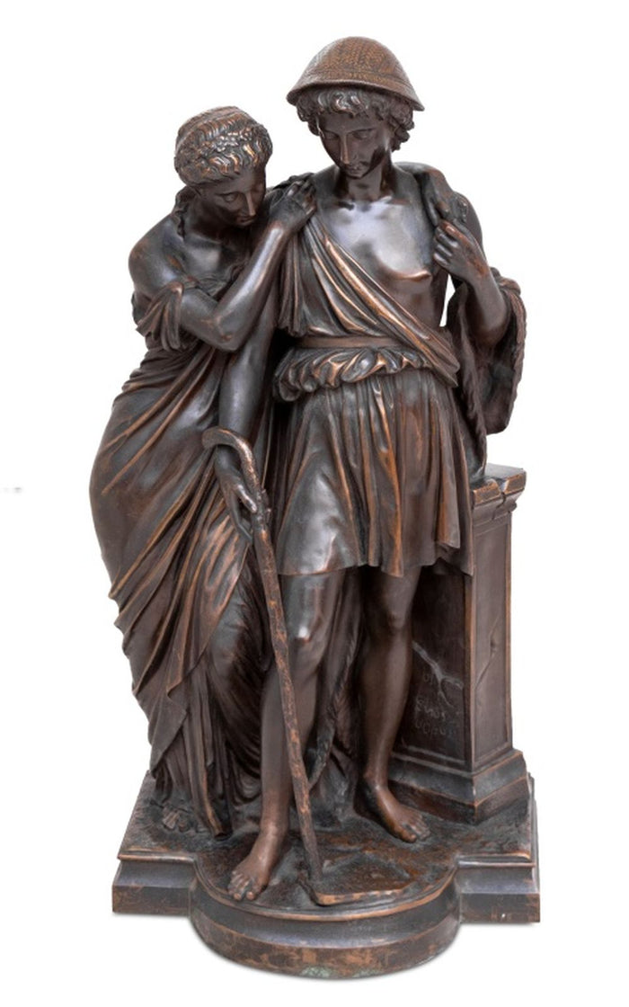 Eugene Aizelin "Daphnis & Chloe" Patinated Bronze