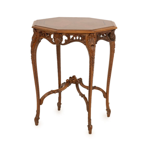 Louis XVI Style Octagonal Walnut Occasional Table