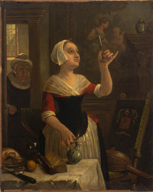 Eugene Van Hove Woman in Interior Scene, 19th Century