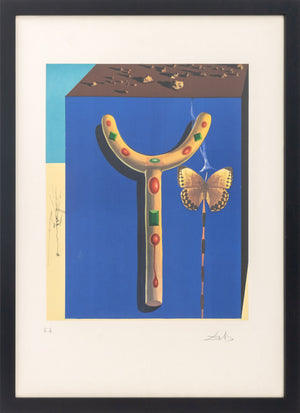 Salvador Dali "Surrealist Crutches" Etching, 1971