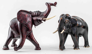 Large African Ebonized Wood Elephants, 2 (9770029056307)