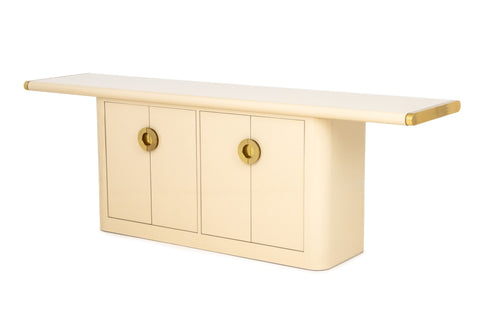Asian Modern Style Beige & Gold-Tone Sideboard