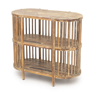 Mid-Century Modern Style Two-Tier Wood Console Table