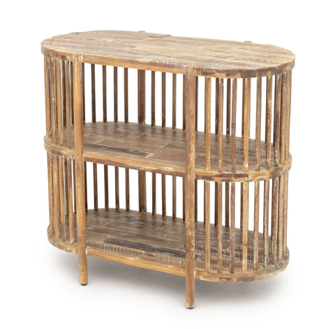 Mid-Century Modern Style Two-Tier Wood Console Table