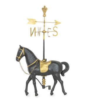 American Carousel Horse Form Gilt and Ebonized Metal Weathervane