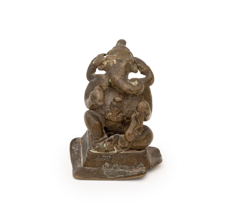 Indian Lord Ganesh Patinated Bronze Sculpture
