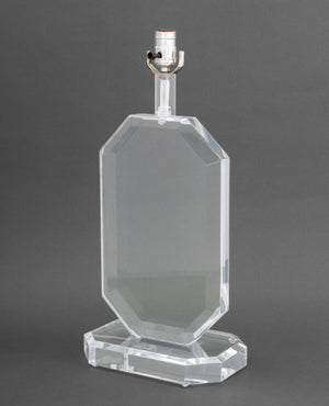 Modern Acrylic and Chrome Octagonal Table Lamp