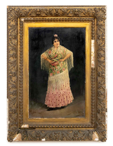 Adolfo Aguila Acosta Portrait of a Woman Oil on Panel