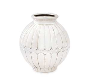 Italian Handmade Silver Globular Vase