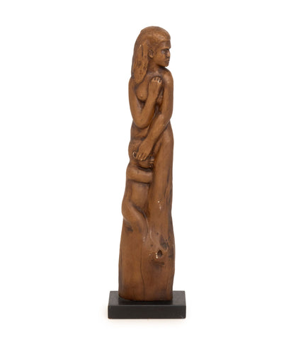 Ben Lassen Mother and Child Carved Wood Sculpture