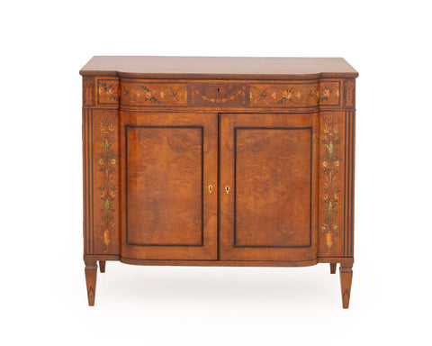 Edwardian Paint-Decorated Satinwood Commode