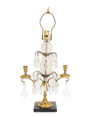 Louis XVI Style Gilt Bronze Girandole Mounted Lamp