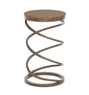 Modern Faux Marble Wrought Iron Spiral End Table