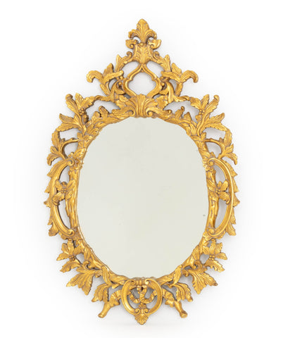Rococo Revival Gilt Composition Framed Oval Mirror