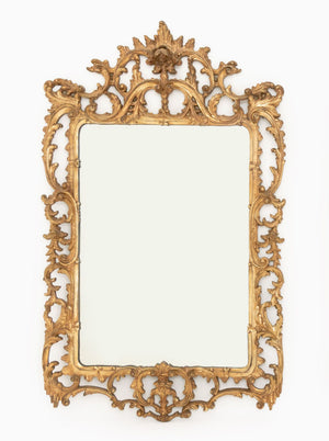 Rococo Style Silvered and Gilt Composition Framed Mirror