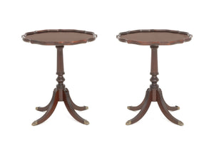 Pair of Regency Style Mahogany Pie Crust Edge Side Tables