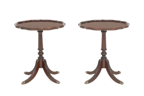 Pair of Regency Style Mahogany Pie Crust Edge Side Tables