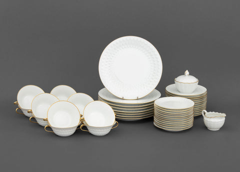 Limoges Porcelain Partial Dinner Service Set, 45 Pieces