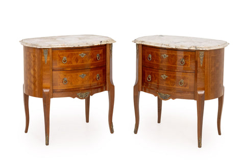 Pair of Louis XV Style Parquetry Commodes