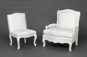 Louis XV Style White Painted Chairs, 2