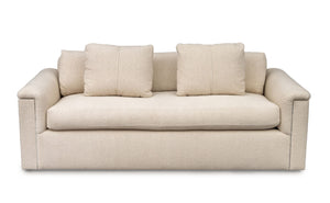 J. Robert Scott Three-Seat Beige Upholstered Sofa