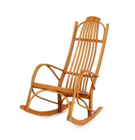 Adirondack Style Bentwood Oak Rocking Chair