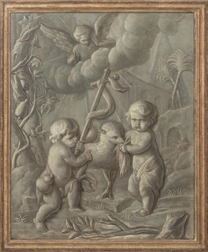 Jacob De Wit Attr. "Agnus Dei en Grisaille" Oil