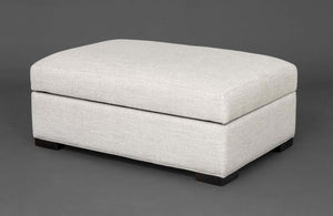 Contemporary Gray Upholstered Storage Ottoman